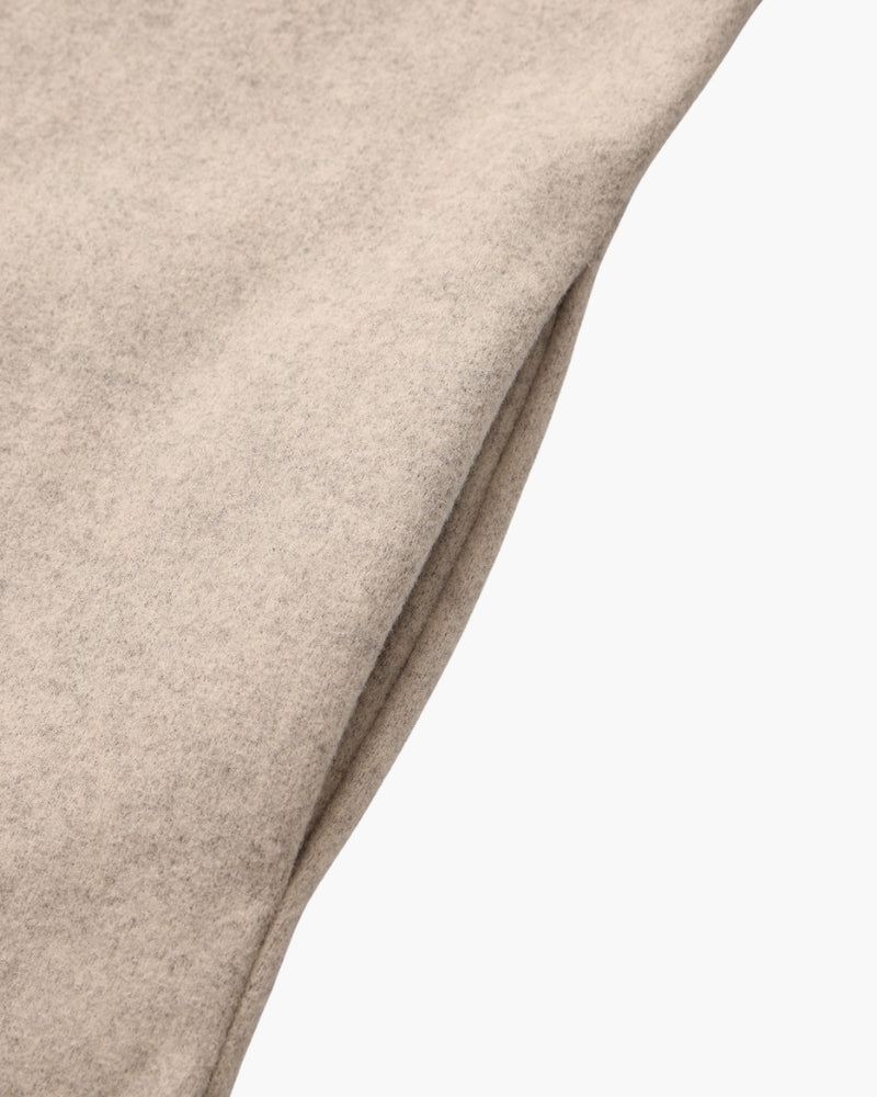 Women's Hooded Zip Coat in Brushed Wool-Look Fabric - Beige