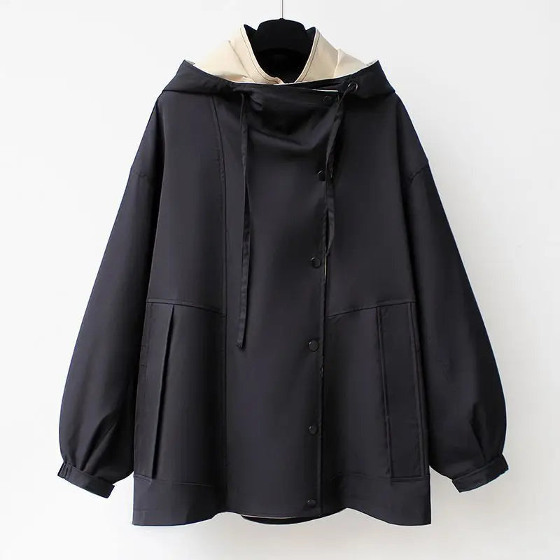 Women's Layered Utility Jacket with Contrast Front Panel
