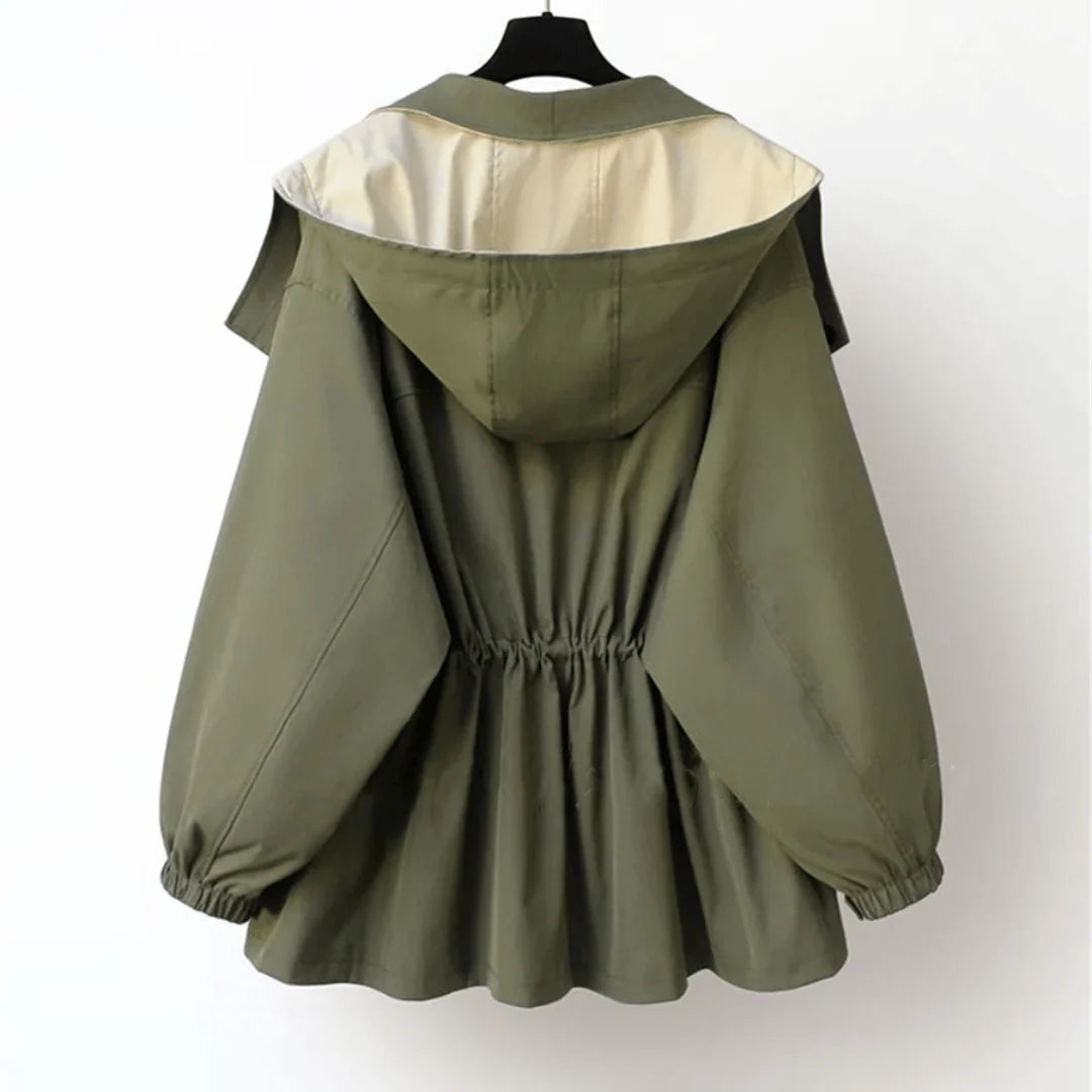 Women's Layered Utility Jacket with Contrast Front Panel