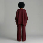 Women's Oversized Kaftan Top and Wide Leg Pants Set