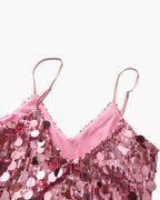 Women's Sequin Mini Dress with Spaghetti Straps