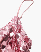 Women's Sequin Mini Dress with Spaghetti Straps