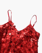 Women's Sequin Mini Dress with Spaghetti Straps