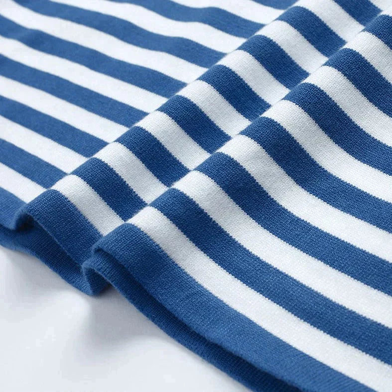 Women's Striped Long Sleeve Tee with Crew Neck