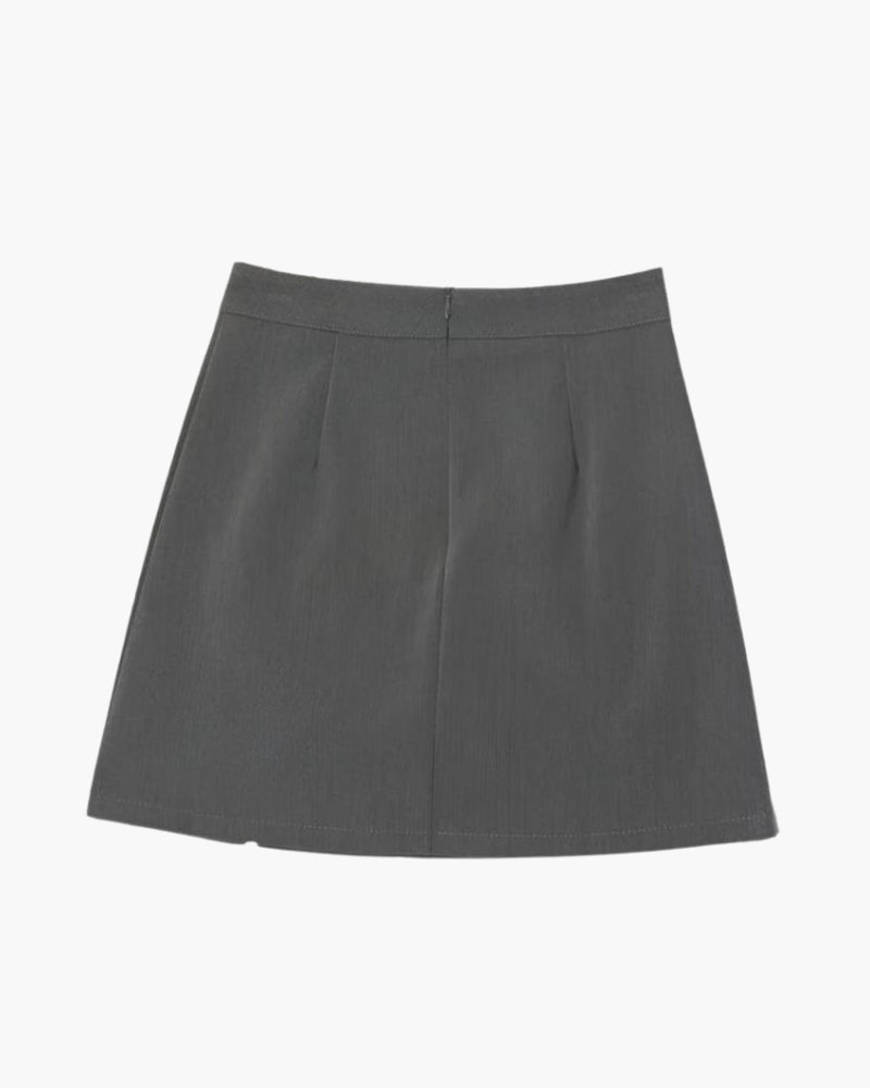 Women's Tailored Straight Mini Skirt with Side Slit