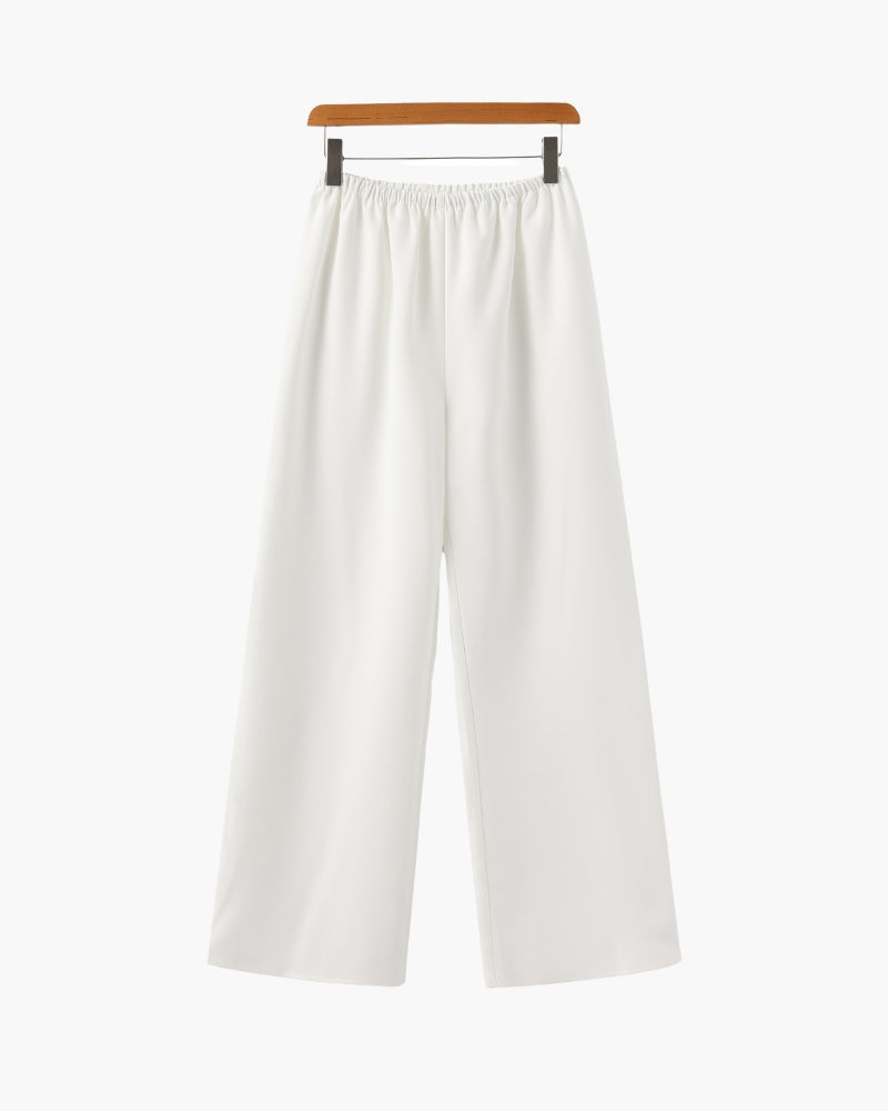 Women's Wide Leg Fluid Trousers with High Waist