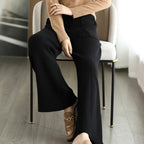 Women's Wide Leg Knit Pants with Drawstring Waist