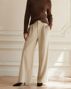 Women's Wide Leg Tailored Trousers with High Waist