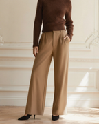 Women's Wide Leg Tailored Trousers with High Waist